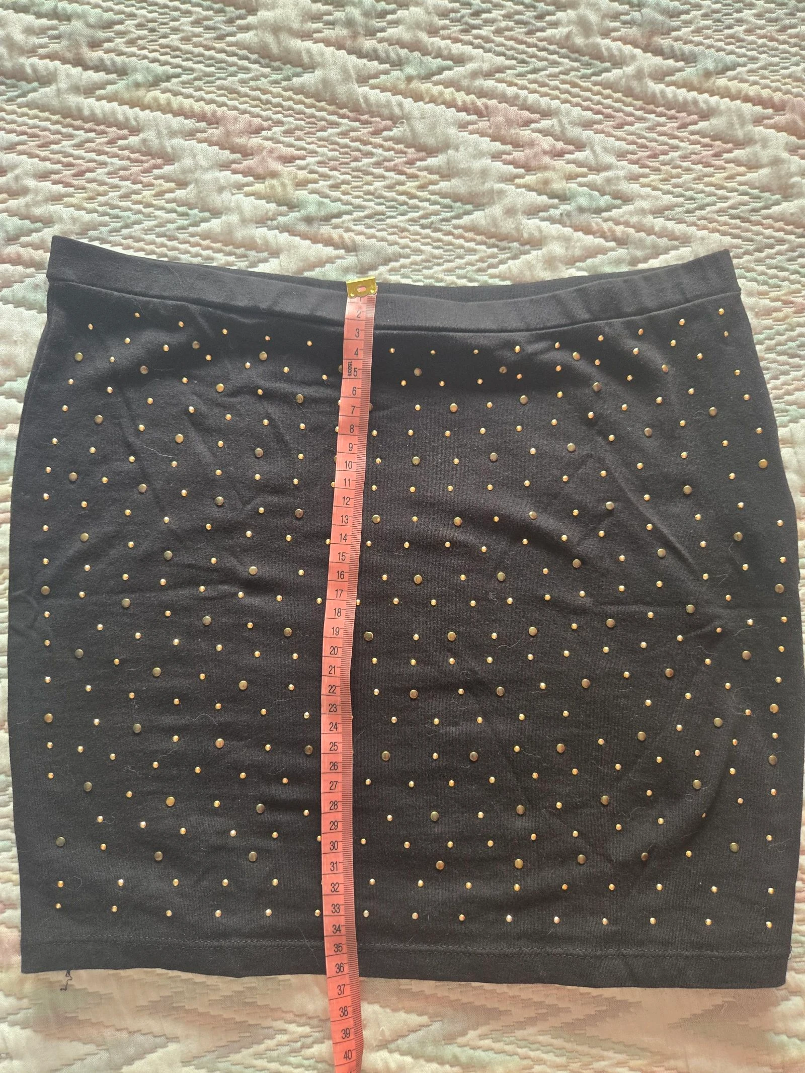 Black mini skirt gold studs – photo 6